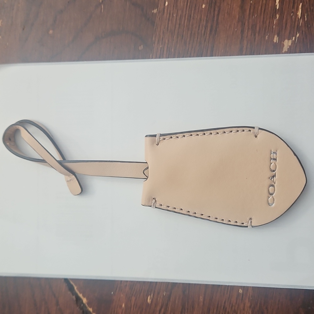 Coach Cream Leather Keychain - Picture 5 of 5